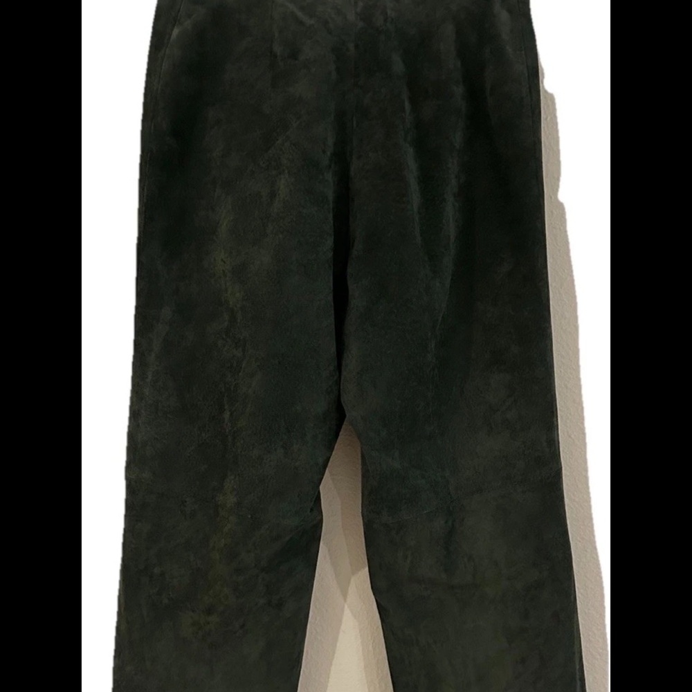 Vintage Y2K Lauren Ralph Lauren Dark Green Suede Pants - Picture 4 of 11